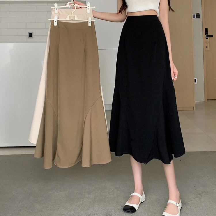 

Женская летняя юбка-трапеция с завышенной талией, длинная свободная повседневная юбка, модель B256, 2024