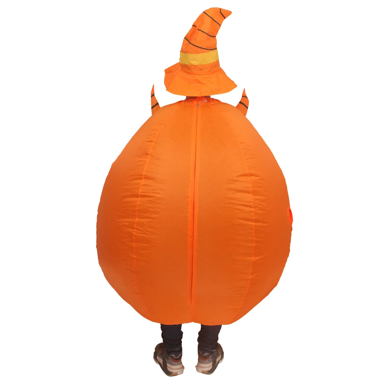 Funny Printed Pumpkin Inflatable Costume Party Belly Pumpkin Pointy Hat Costume Halloween Props Suit 160 to 190cm