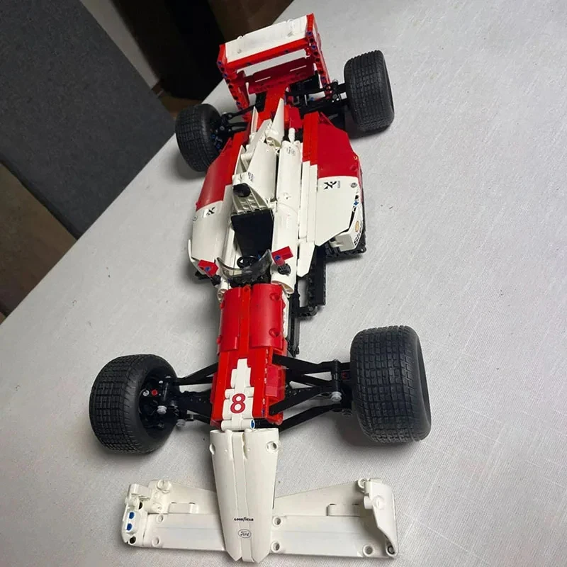 테크니컬 MOC Ayrton Senna 포뮬러 1 McL60 F1 테크니컬 브릭 자동차 모델, 1/8 체중계 빌딩 블록 키트, 성인 장난감 선물