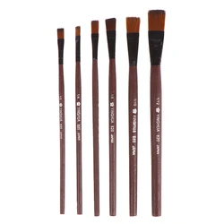 6Pcs/set Artists Brushes Nylon Acrylic Oil Paint Brushes For Artist Supplies Watercolor Set Drawing Painting Kawaii Supplies