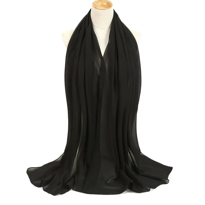 Bubble Chiffon Solid Muslim Hijab Scarf Fashion Ramadan Shawl Wraps Long Headscarves Bandana Ladies Plain Foulard Accessores bandana headscarf