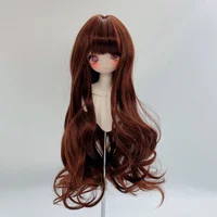 1/3 1/4 1/6 Bjd Doll Wig Accessories Dark Borwn Long Curly Wig for 60cm Doll Girls DIY Toys 1