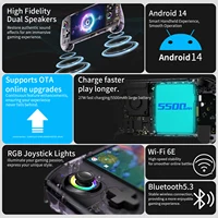 ANBERNIC RG557 rétro Console de jeu portable dimension 8300 5.48 "AMOLED Android lecteur de jeux vidéo prise en charge AI Assistant FOTA WIFI 5