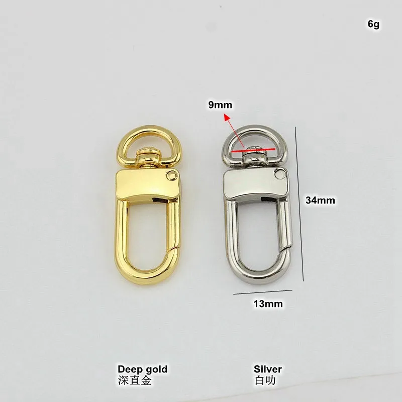 10-50pcs 9mm High quality thick hook webbing trigger snap hooks hard carabines swivel clasp lobster claws Bag Parts Accessories