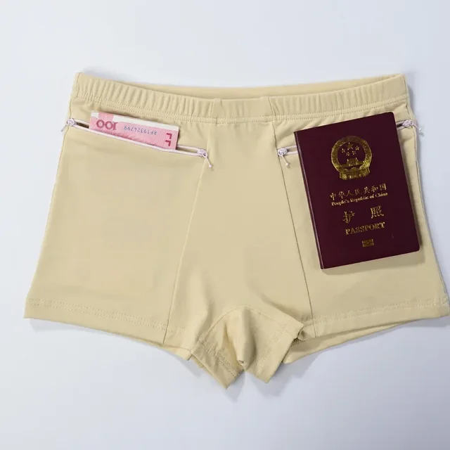 Pantaloni corti di sicurezza in cotone pieno Pantaloncini morbidi con tasche con cerniera Pantaloncini Intimo femminile traspirante antifurto da donna 3