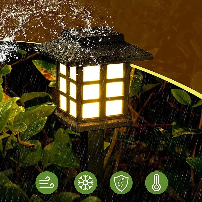 Solar House Shape Outdoor Lamp 2pack Waterproof Outdoor Garden Light Wedding Decor Solar Panel LED Lights Street Lawn Yard Lamp