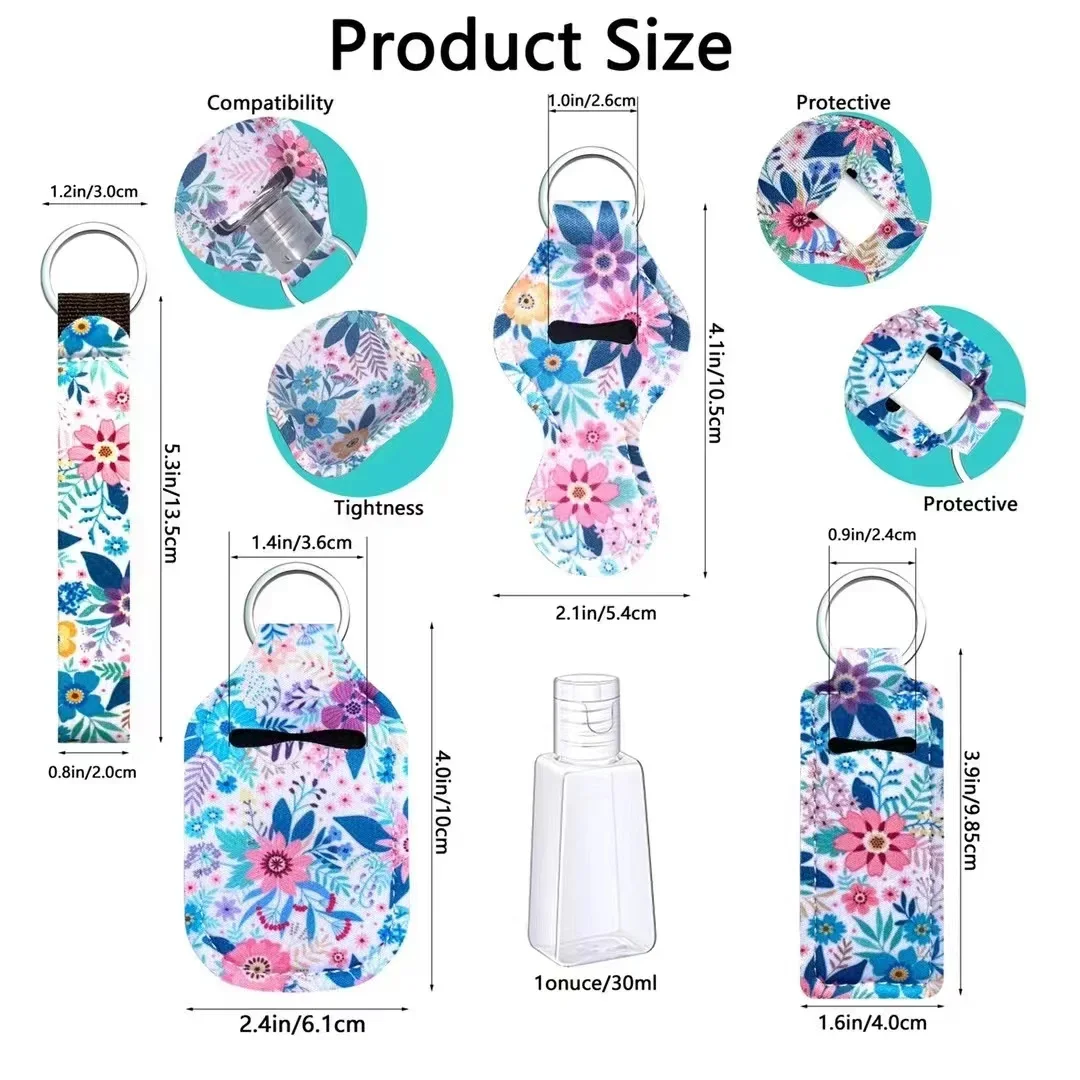5-Piece Travel Essentials: Lipstick Holder Keychains with Reusable Protective Pouches