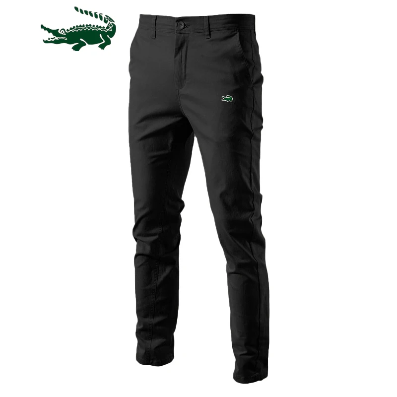 2023 Casual 100%Cotton Men Trousers Solid Color Slim Fit Men's Pants New Spring Autumn High Quality Classic Business Pants Men