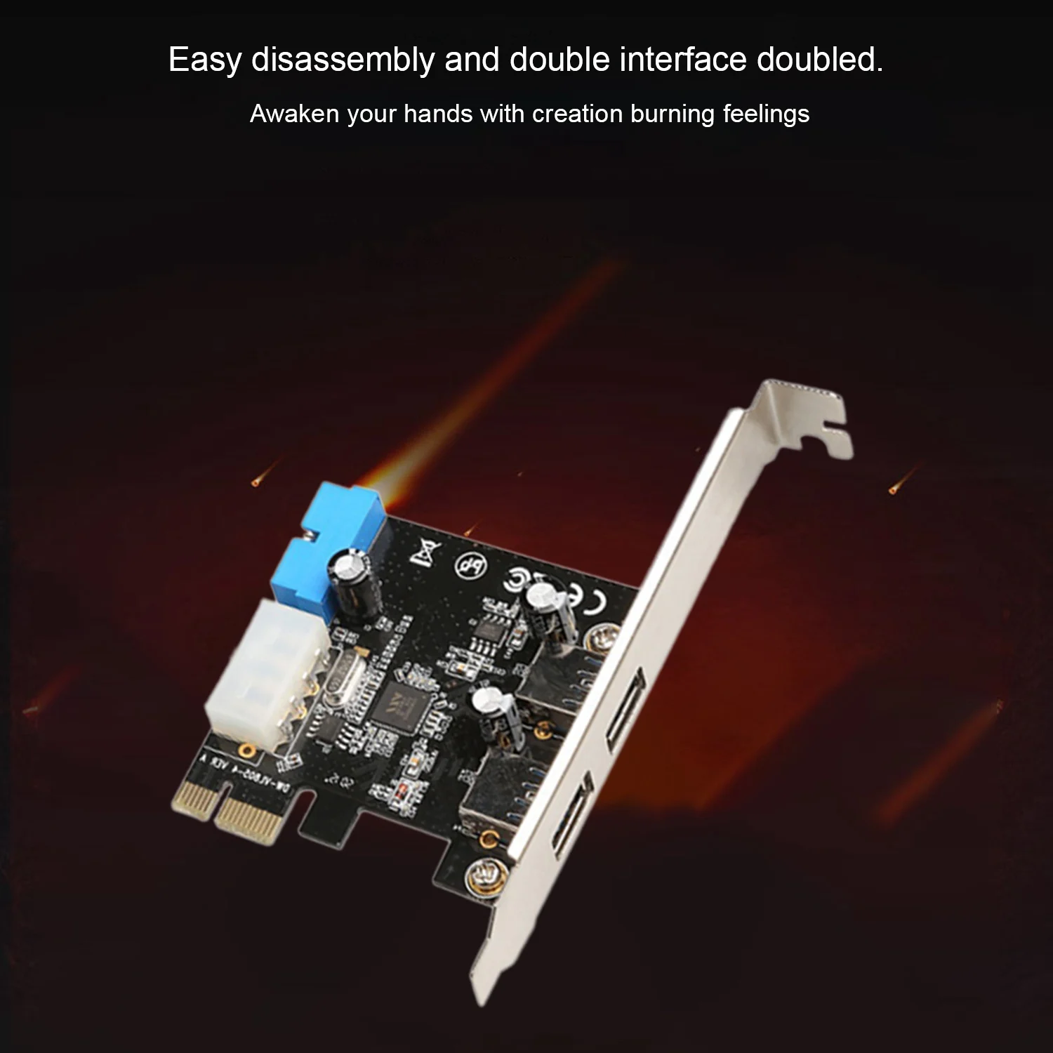 마더보드 확장 카드, 데스크탑 20 핀 전면 인터페이스, Pci-E to Usb3.0 확장 카드