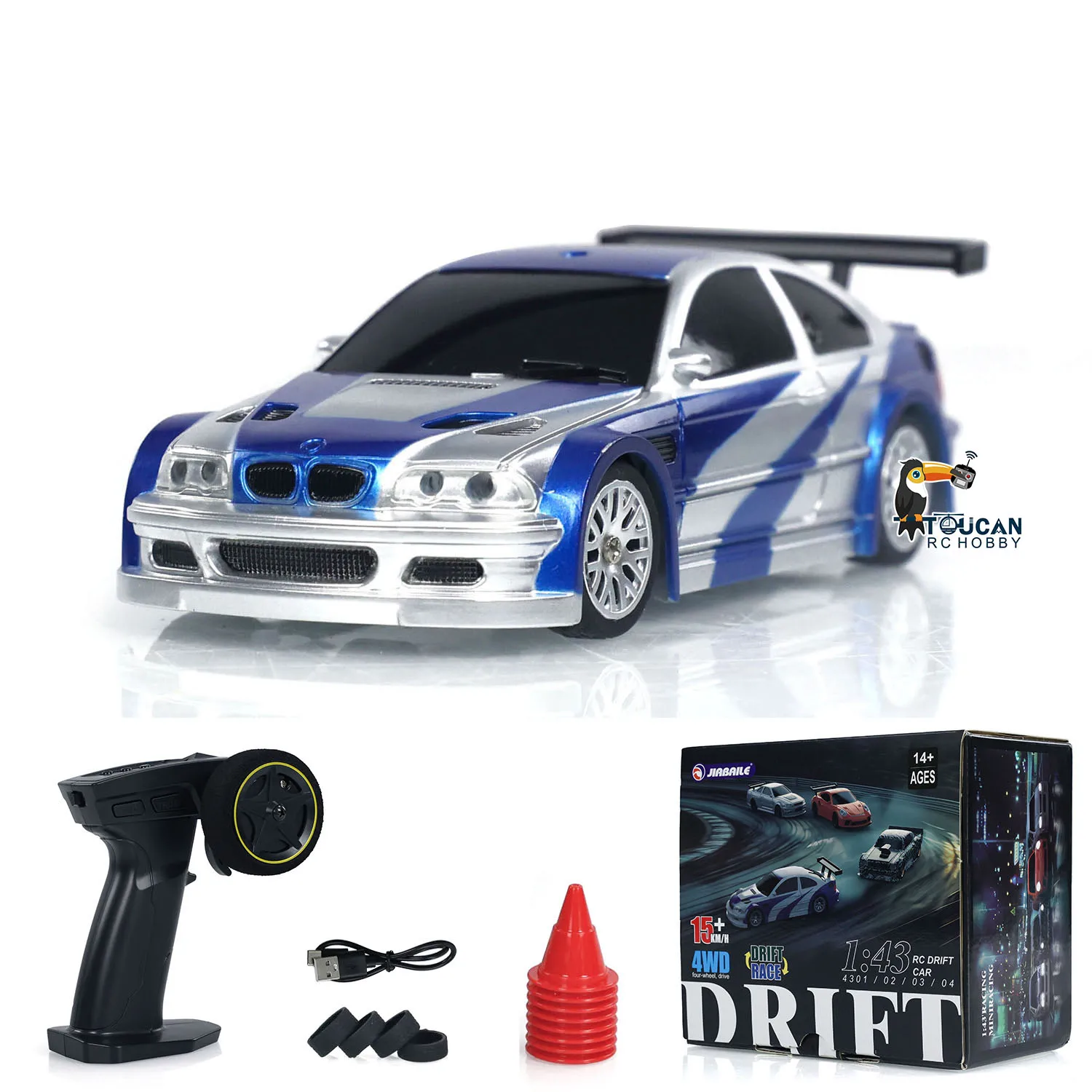 Mini Voiture Télécommandée - Échelle 1/43 - BMW M3 GTR - Haute Vitesse - 4WD - Neuf