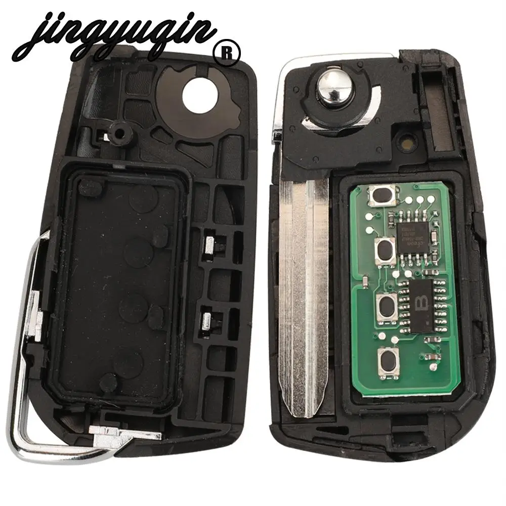 Jingyuqin Toyota Camry Corolla 2012-2017 원격 자동차 키 315Mhz H/G 칩 HYQ12BDM HYQ12BEL Fob 4 버튼 용으로 수정됨