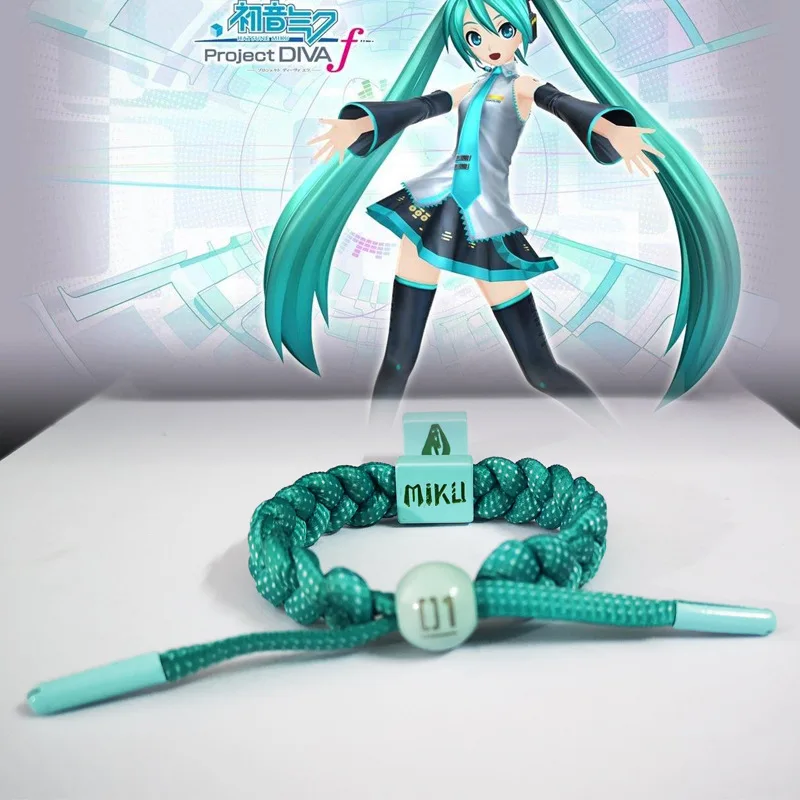 Фото 3 стиля новый аниме Hatsune Miku кавайная фигурка отражение регулируемый браслет ручной работы тканая Ручная Веревка модель игрушки подарки №4