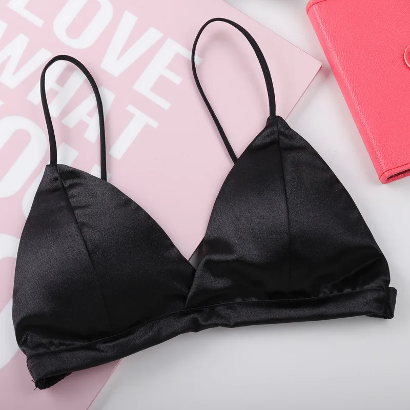 Women Tube Top Sexy Bra Seamless One Piece Ice Silk Bralette Thin Straps Crop Top With Open Back For Female Summer Lingerie women lingerie bra women tube tops