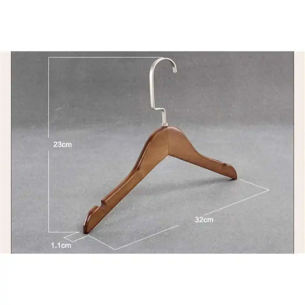 5PCS Retro Color Solid Wood Kid Coat Hangers Korean Style Retro Wooden Hangers Hook Clothes Display Support For 0-8Years Old Kid