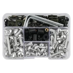 Motorcycle Fairing Fasteners Kit - 190 - Piece Body Screws Set (Silver)