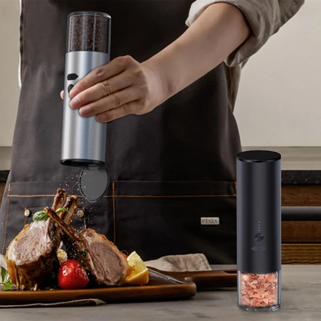 Electric Pepper Grinder USB Rechargeable Automatic Pepper Salt Mill Grinder  with LED Light Quick Charging Grinder Kitchen Tools - AliExpress