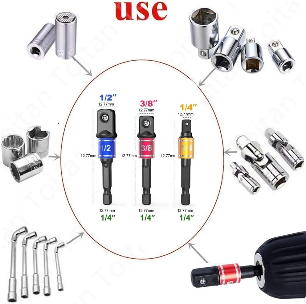 Impact Grade 105 Degree Angle Screwdriver Socket Adapter Screwdriver Bit Power Hand Tool Part Nut Attachment
