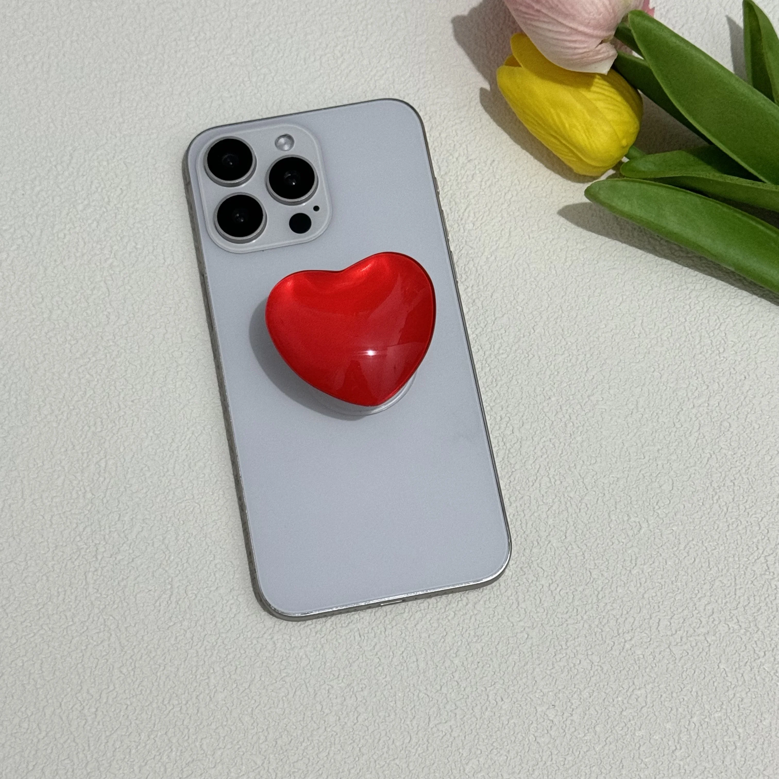 Love Heart Design Foldable Adhesive Phone Stand