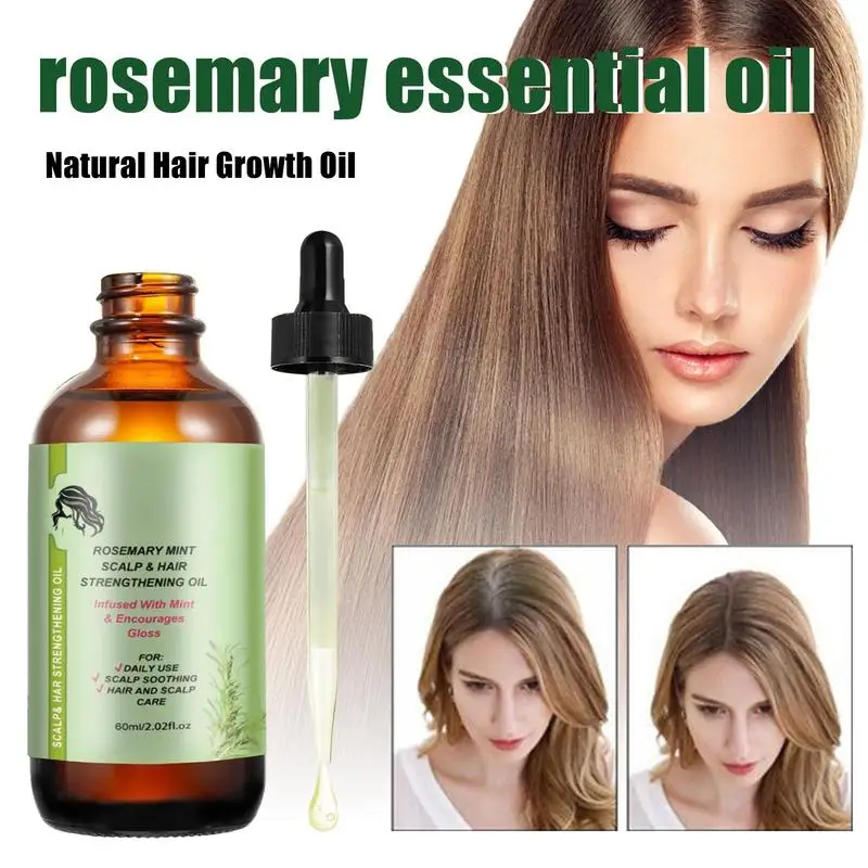 Hair Growth Essentiall Oil Rosemary Mint Hair Strengthening Oil Nourishing Treatmentt For Split Ends Organics Hair Growth Oil