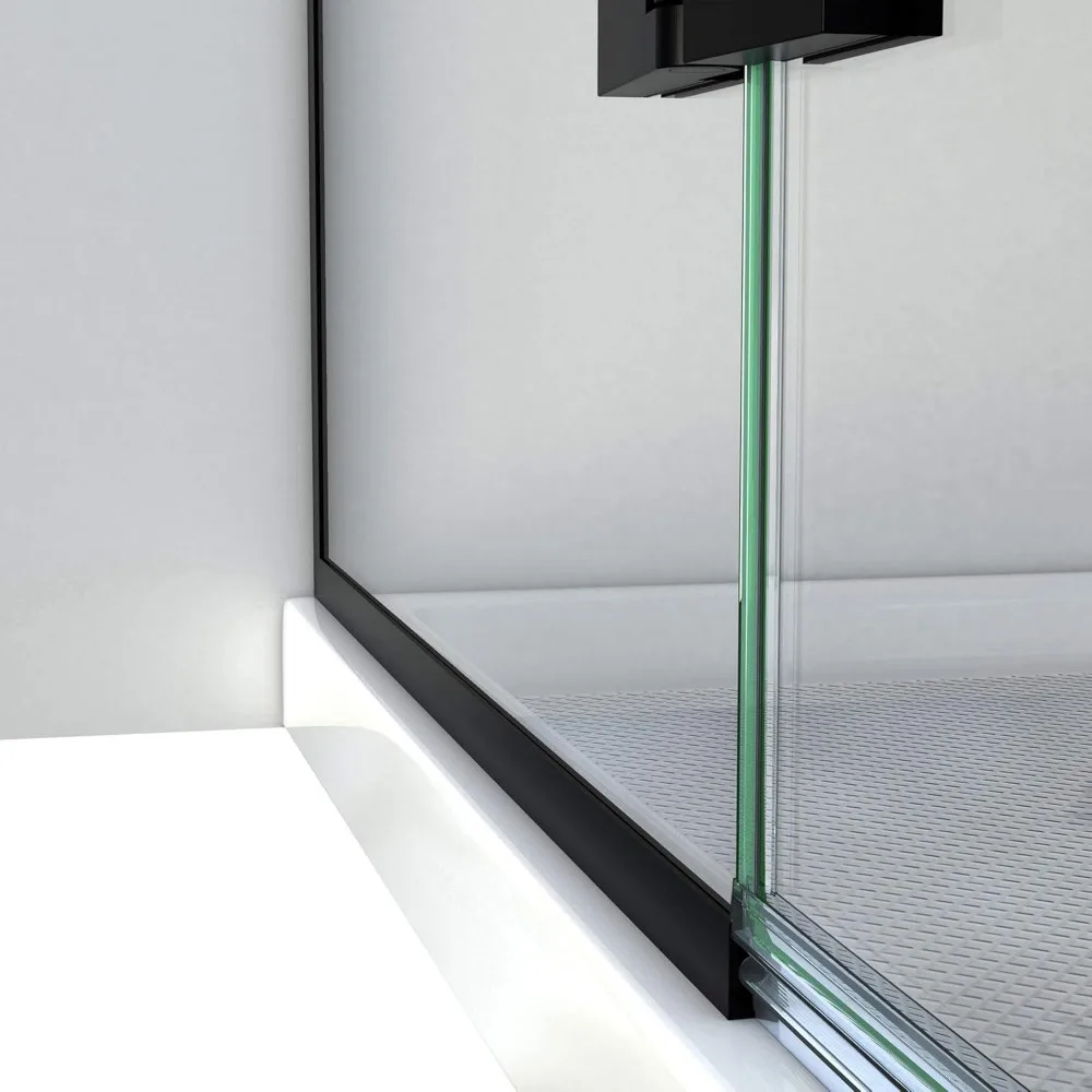 Classic modern Frameless Hinged Shower Door in Matte Black Product Dimensions 0.31 x 45 x 72 inches 102.8 pounds 5