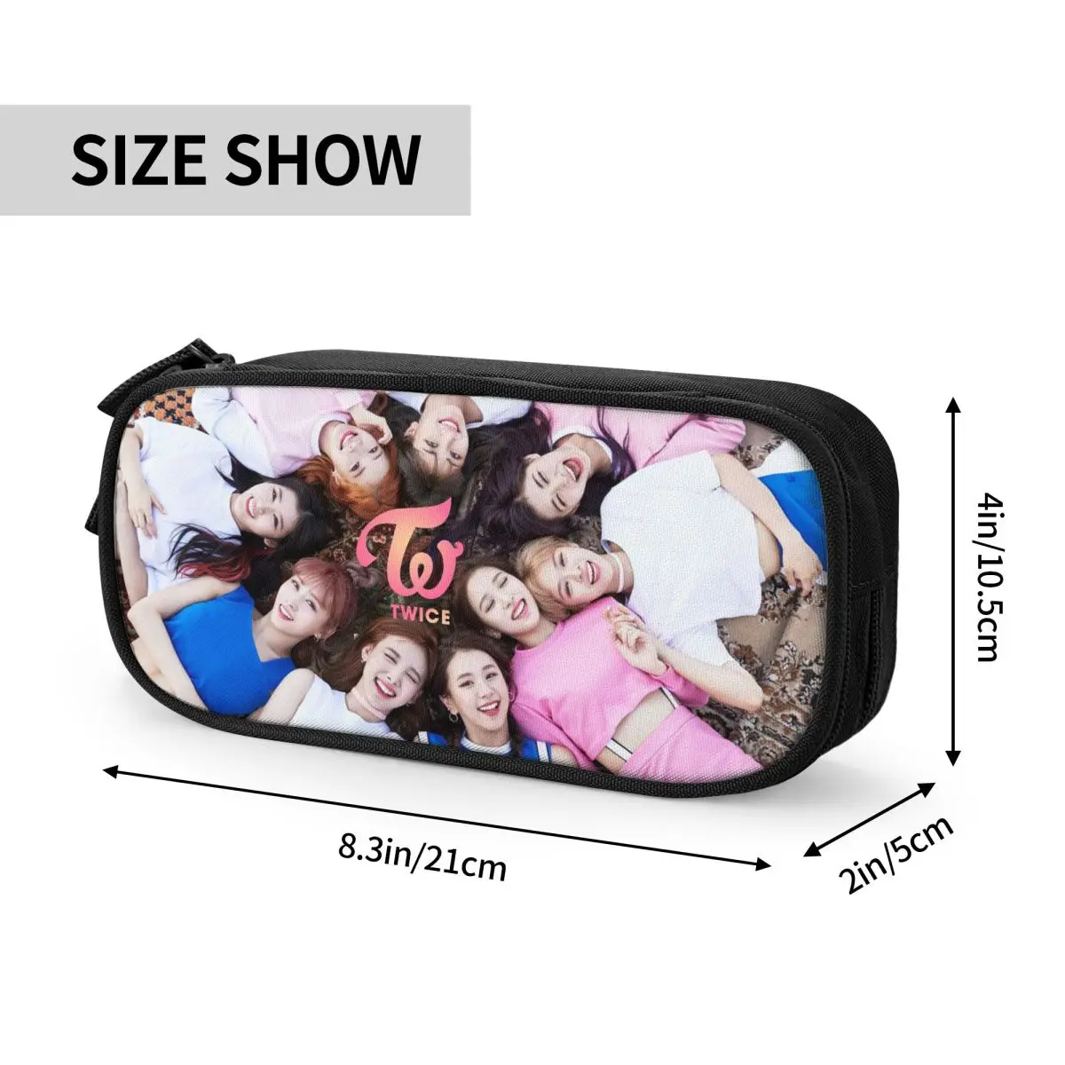 Kpop TWICE Girl Group Big Capacity Pencil Pen Case Office College School Large Storage Bag Pouch Holder Box Organizer