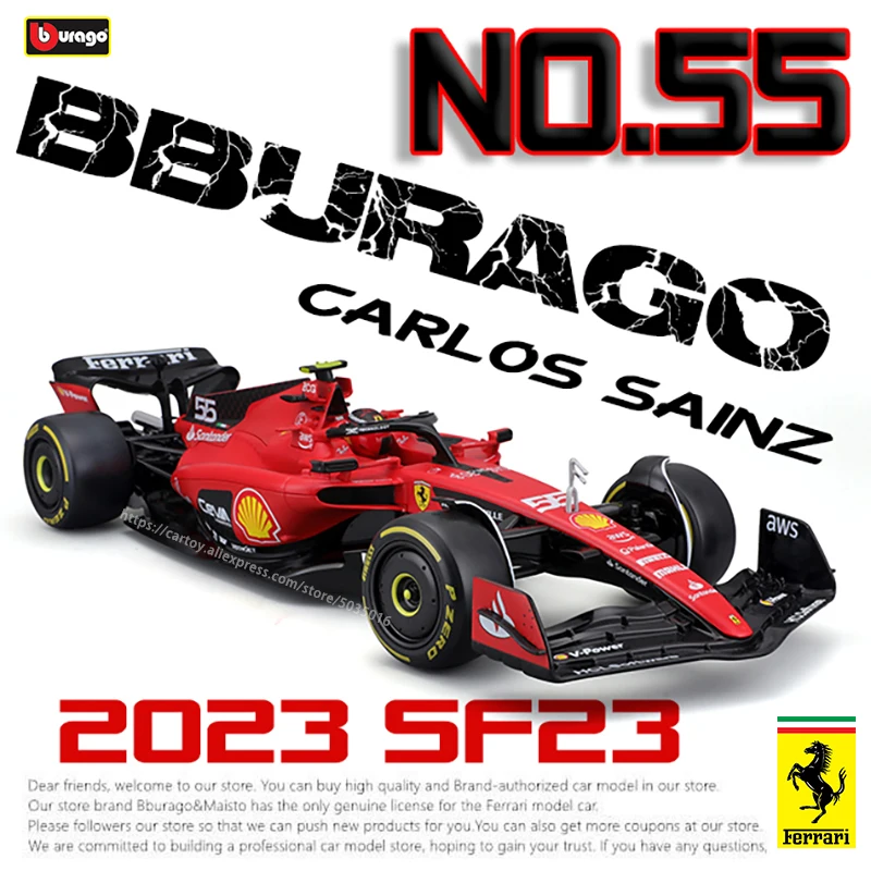 Bburago 1:18 2023 Ferrari Sf23 No.16 No.55 Collana Analogica In Lega Super Toy Car Diecast Model Collection Gift