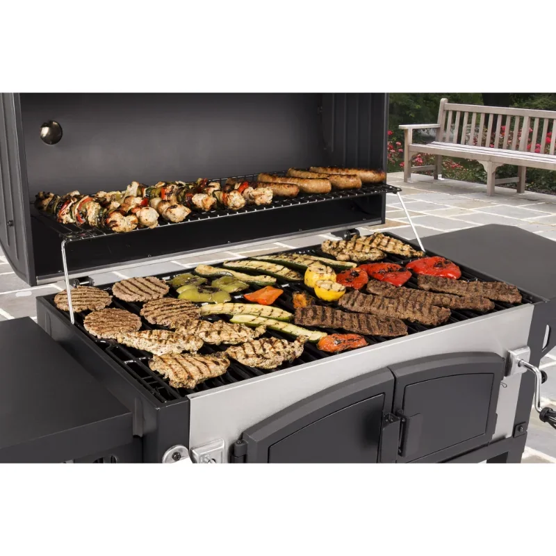Dual Chamber Stainless Steel Charcoal BBQ Grill bbq outdoor  barbecue  bbq  portable