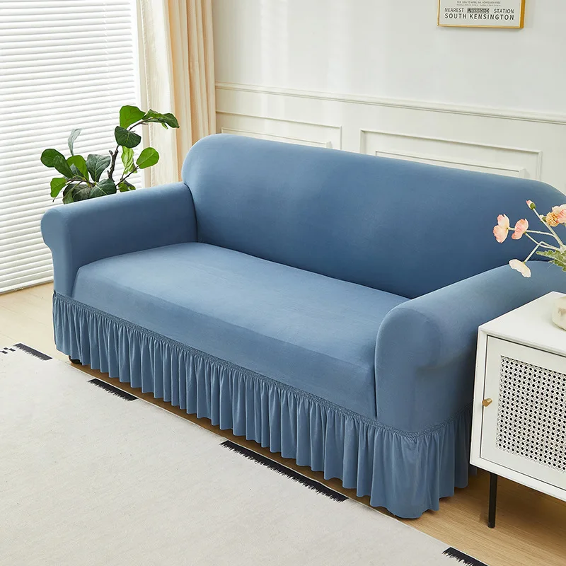 1pc Sofa Slipcover With Skirt L-shaped Sofa Cover Couch Cover for Bedroom Office Living Room Home Decor Furniture Protector 6