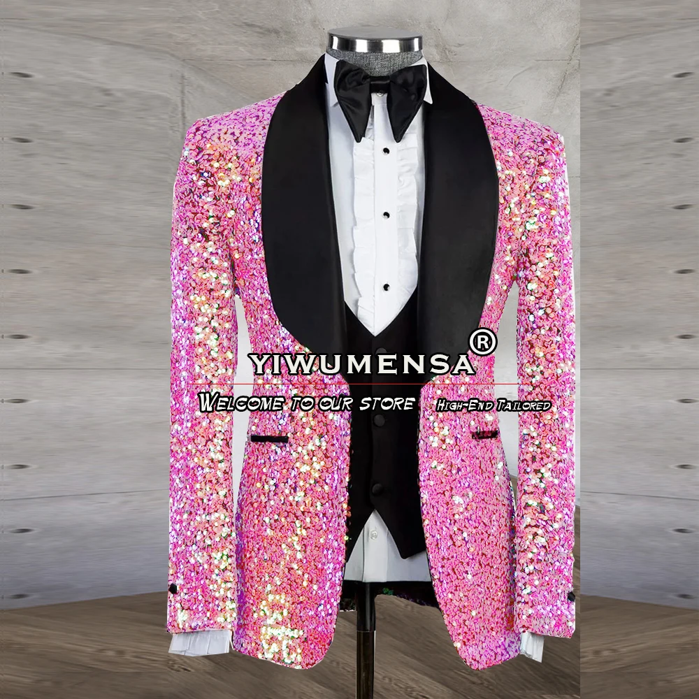 

Официальный мужской свадебный костюм, куртки, блестящий блейзер с черным лацканом, смокинги для жениха на заказ, верхняя одежда, 1 штука