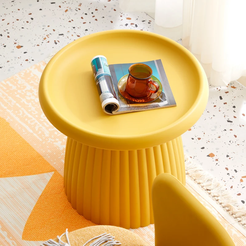 

Plastic Industrial Tables Balcony Coffee Makeup Corner Small Tables Round Bedside Mobile Bedroom Mesa Posta Office Furniture AA5