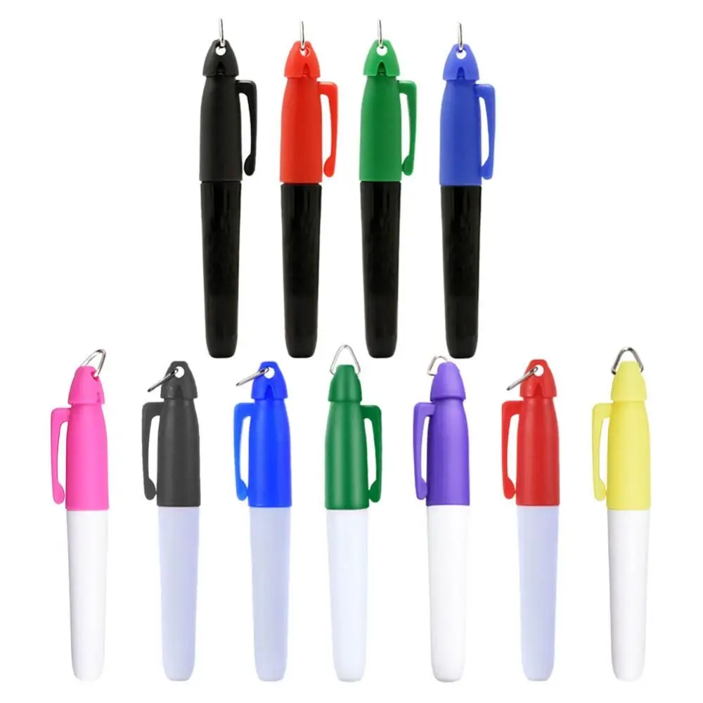 

10Pcs Stencil Sport Tool Golf Marker Pen Portable Colorful Outdoor Golf Ball Liner For Golfer With Hang Hook Outdoor