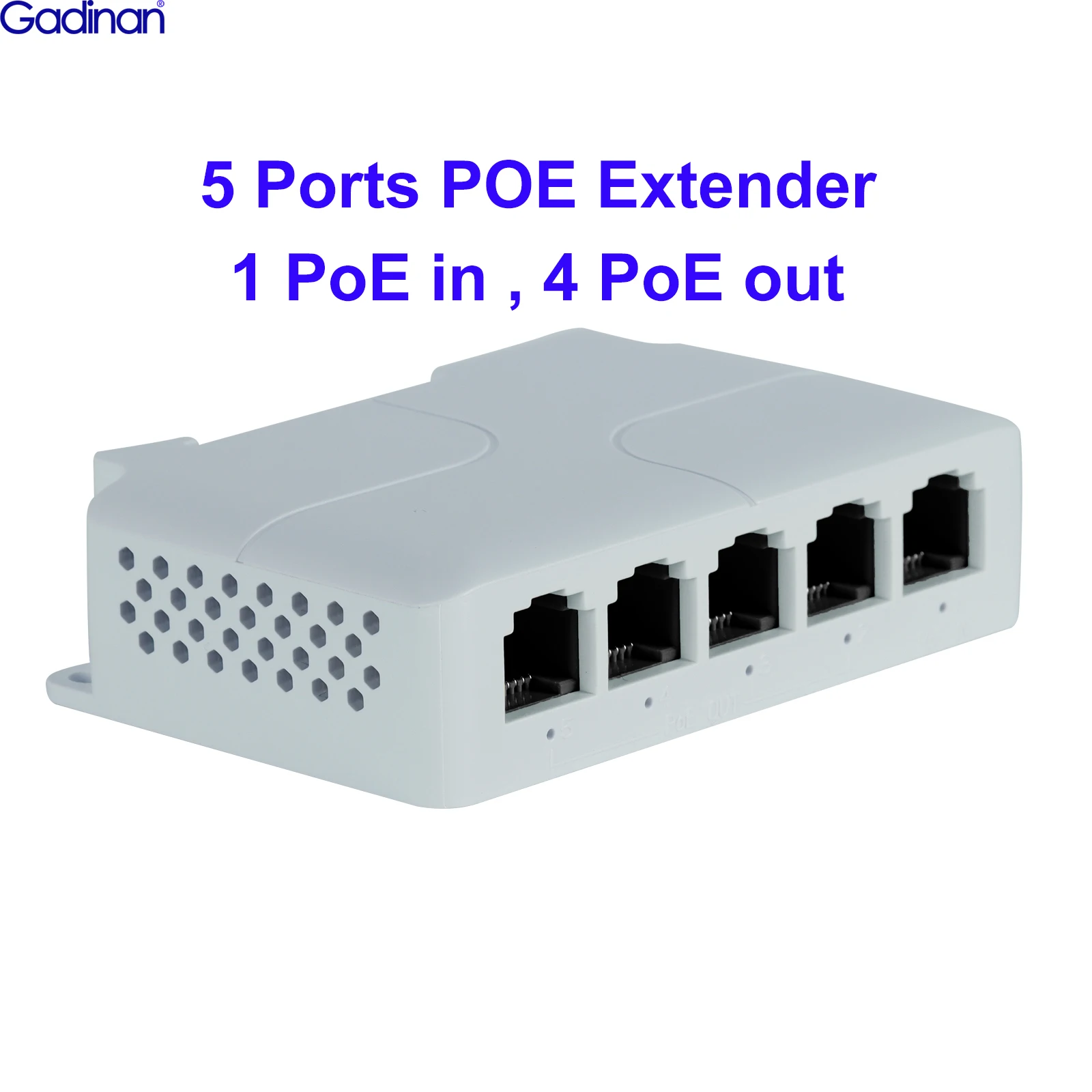 5 Port 100Mbps 90W PoE Extender Repeater 100 meters VLAN 44-57V Comply IEEE802.3af/at RJ45 1 in 4 Out for IP Camera AP VOICE