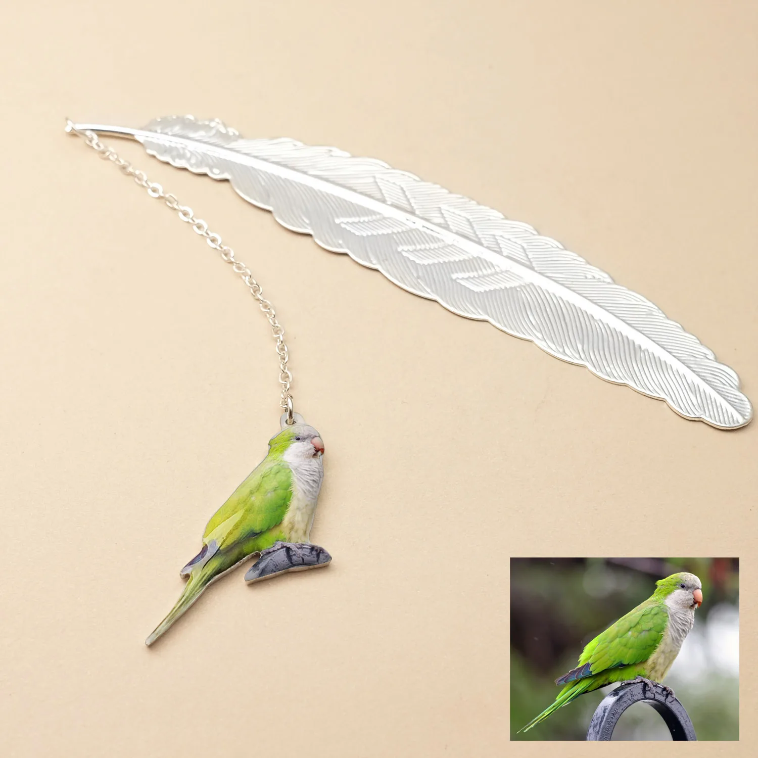 Personalized Photo Bookmark Animal Picture Pendant Feather Shaped Metal Bookmarks For Books Memento Birthday Gift Christmas Gift holderstand clip memo place table picture photo wedding name note metal wire tabletop menu iron food signs sign number