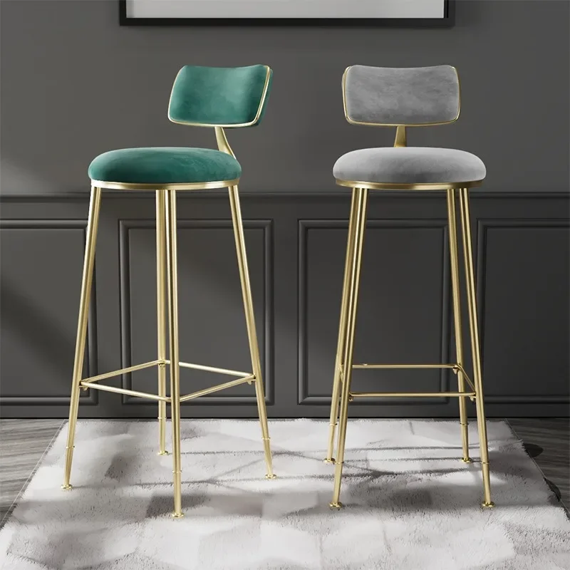 Nordic Bar Stool Simple Light Luxury Iron Home Bar Stool High Chair Backrest