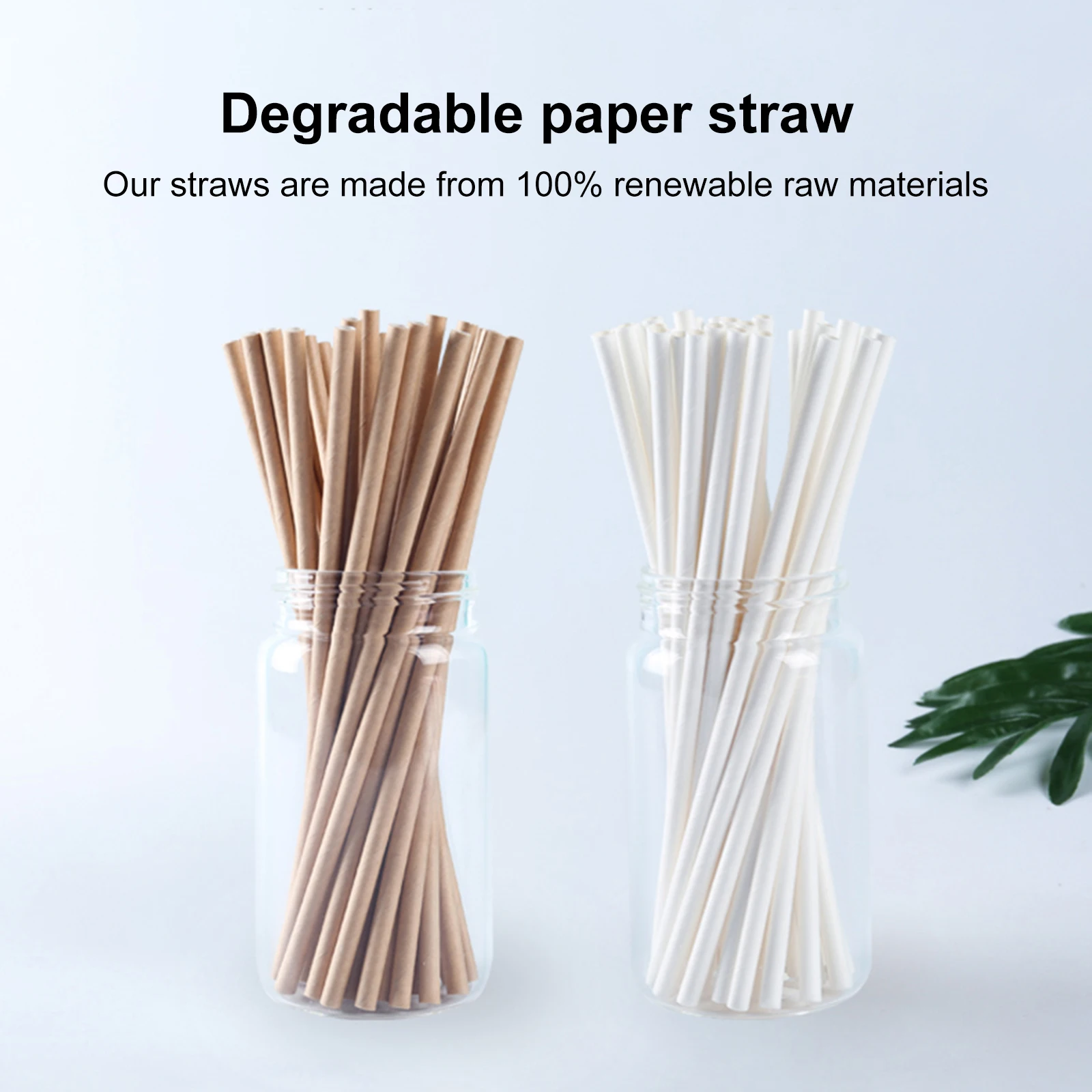 100 Pcs Disposable Straws Compostable Biodegradable Straws 7.75 in Long for Coffee House Diner Or Home for Party Travel