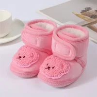 2024 New Baby Cute Shoes Children Soft Soled Walking Shoes Autumn Winter Cartoon Bear Newborn Infant Cotton Boots First Walkers 5