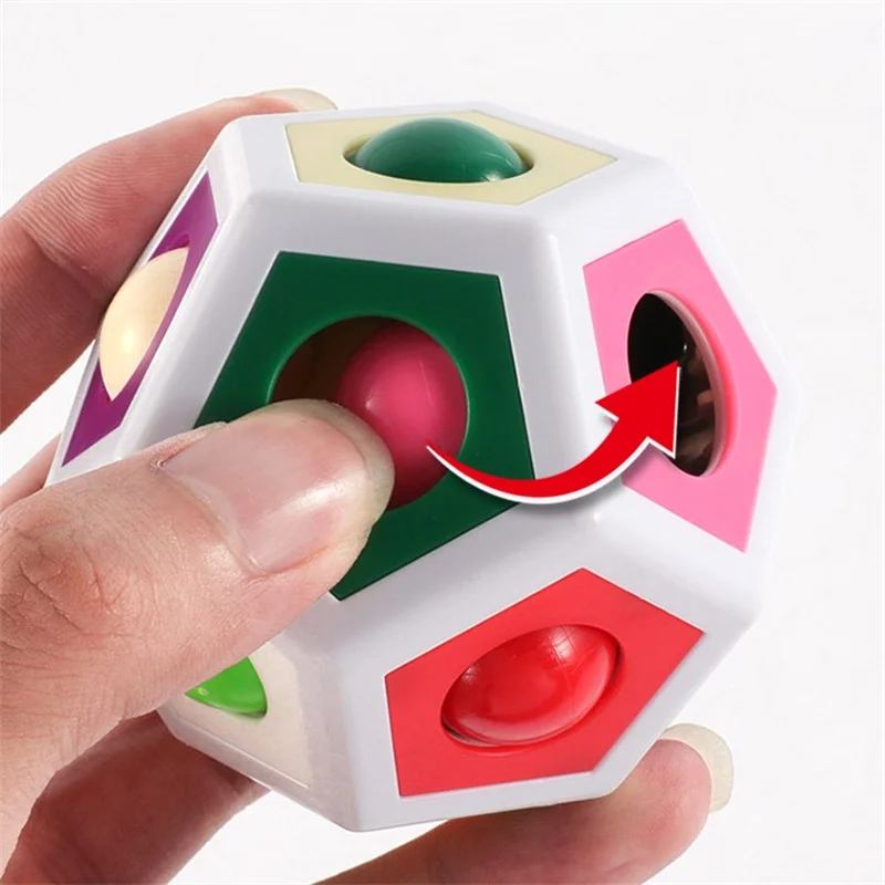 Fidget Cube EDC 12 Holes Magic Ball Anti Stress Relief Toy Anxiety Antistress Sensory Fingertip Cube For Kids Adults Autism ADHD