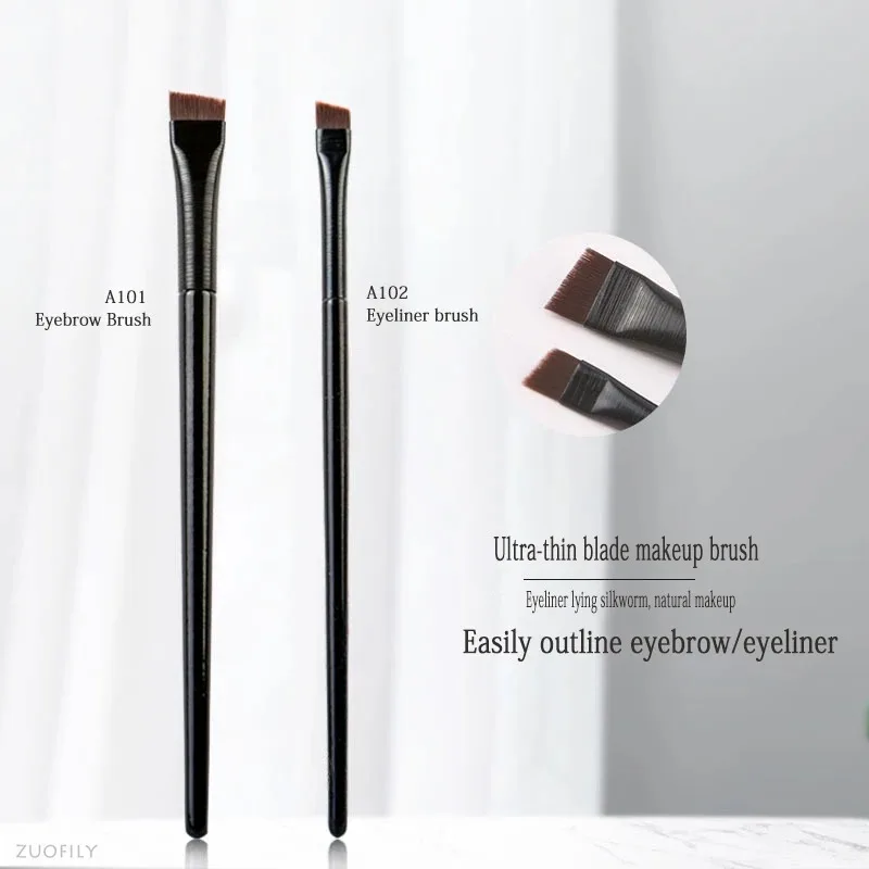 New 1/2pcs Blade Makeup Brushes Angled Thin Eyebrow Brush Flat Fine Eyeliner Brush Professional Liner Brow Beauty Make Up Tool 3