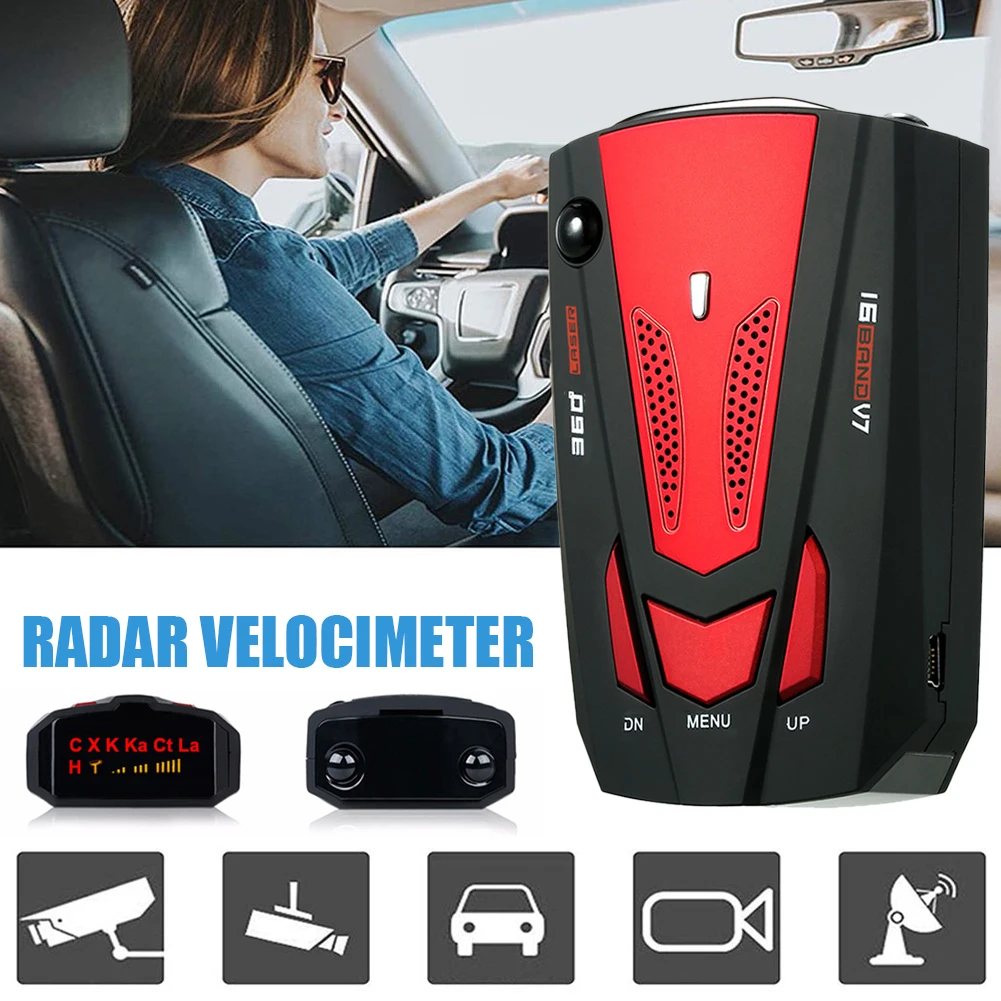 

Radar Detector For Cars with Voice Prompt Speedometer Speed Alarm Radar Laser Detector 12V Electronic Dog Detector Accessories