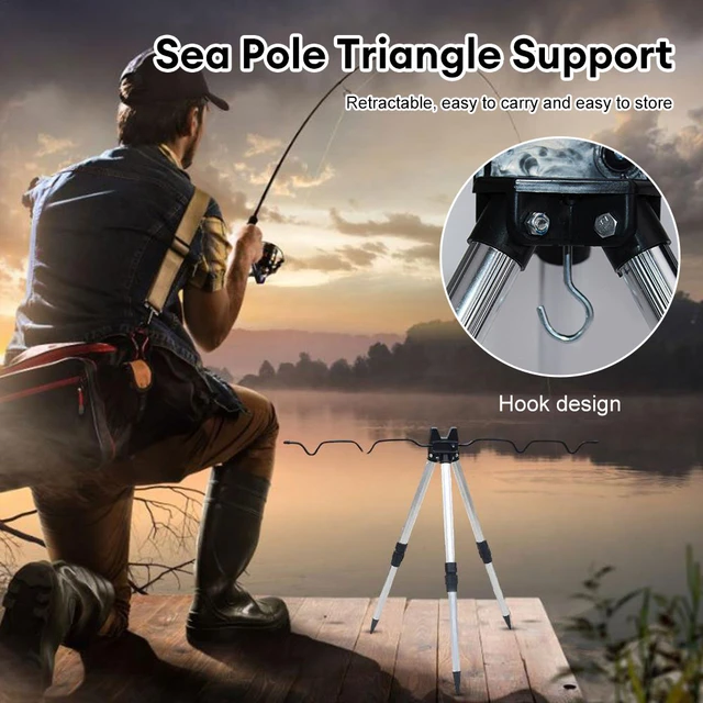 Fishing Pole Support Frame 3-folded Fishing Rod Rest Base Load-bearing  Telescopic Fishing Rod Bracket Holder Tripod Stand Sea - AliExpress