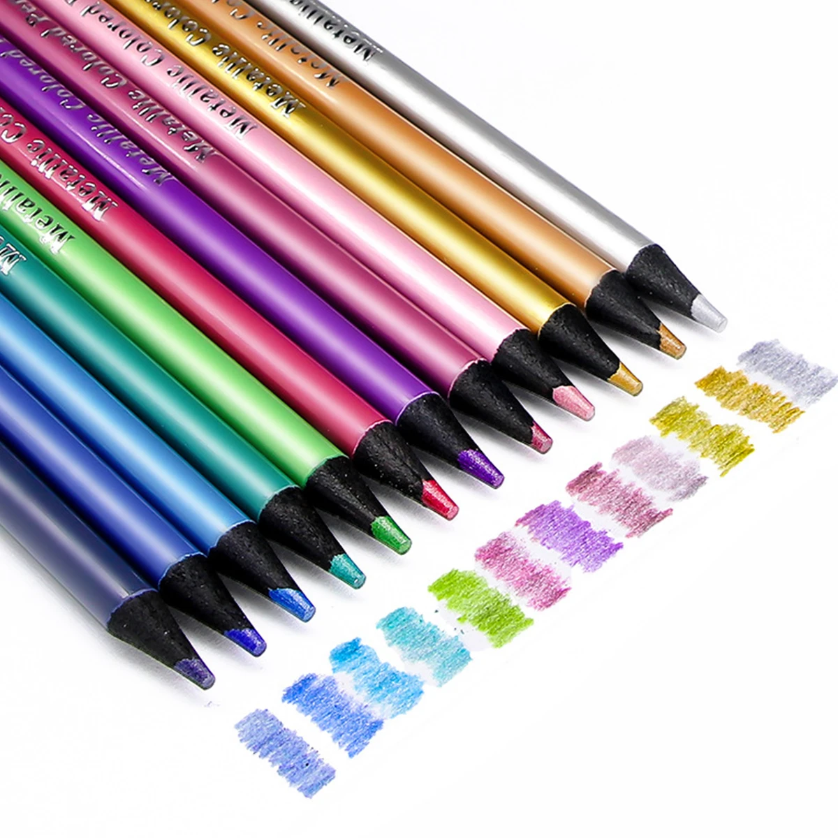 12 Metallic Colored Pencil Set 1