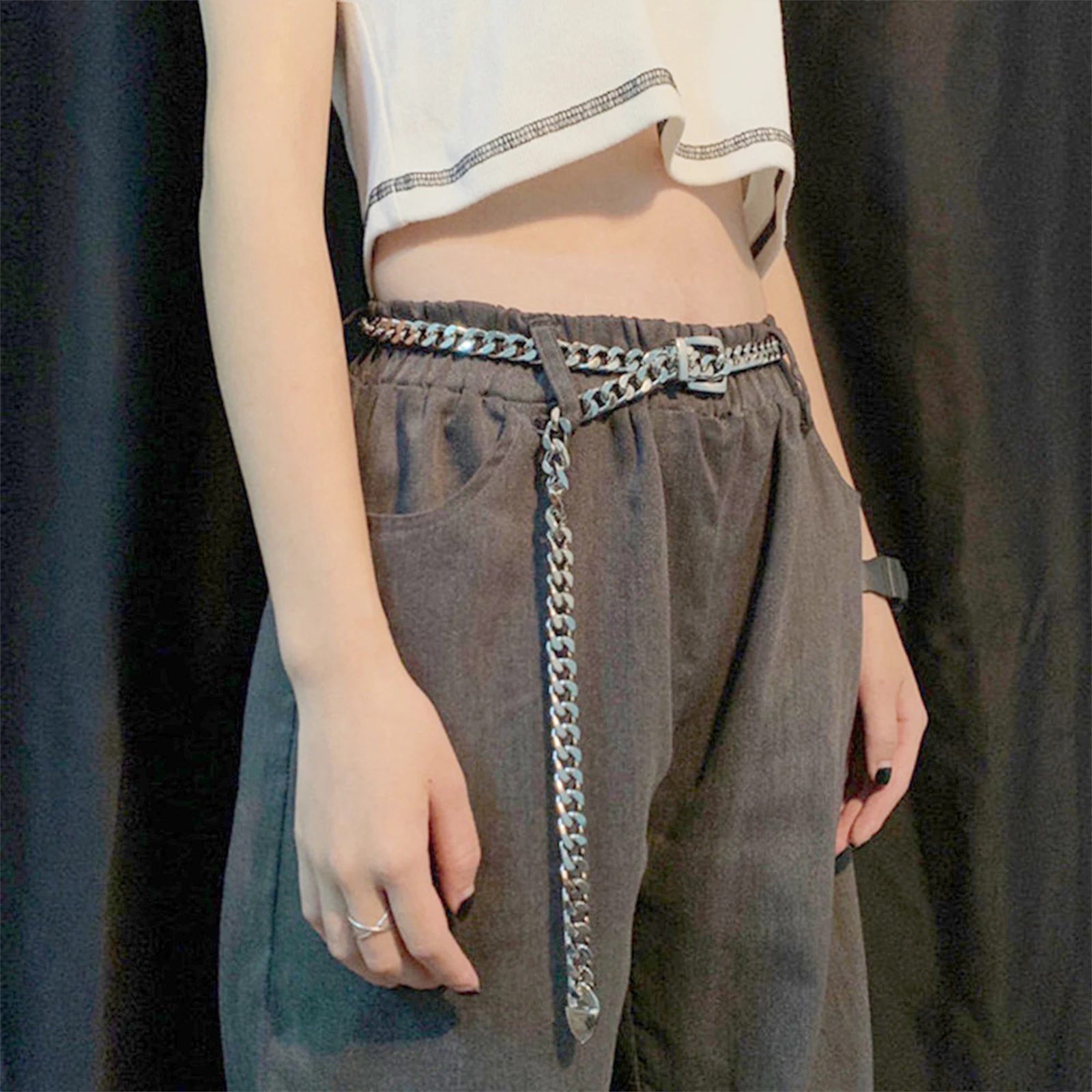 1 PC Women's Chain Belt Metal Waist Chain Dress Belts Metal Belt Adjustable - Image 2