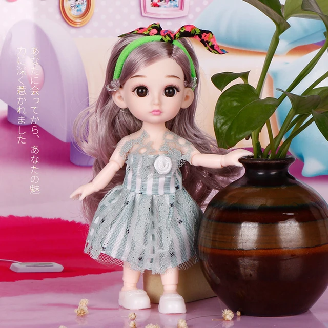BjD 13CM Doll 13 Movable Joints Cute Face Eyes With Clothes Shoes Mini Dolls Gift Toy for Girls Diy Toys 4