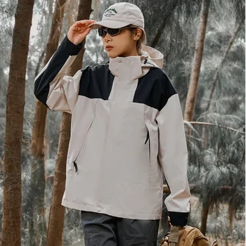 الخريف عالية الجودة المرقعة سترة واقية الرجال النساء في الهواء الطلق تسلق الجبال الرياضة يندبروف مقاوم للماء مقنعين معطف المشي لمسافات طويلة 2