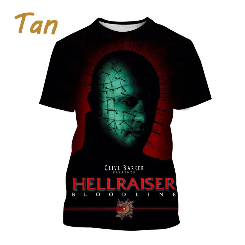 Movie Hellraiser 3d Print T-shirt Men Women Fashion T-shirts Punk Tops Tees Horror Movie Tshirt Summer Oversized Camiseta Hombre short sleeve t shirt long sleeve t shirt