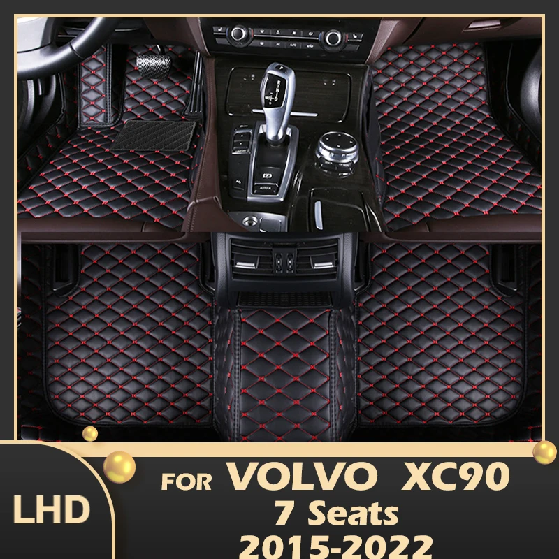 

Автомобильные коврики для Volvo XC90, семи сидений, 2015-2022, 16, 17, 18, 19, 20, 21, под заказ, автомобильные накладки на ножки, коврик, аксессуары для интерьера