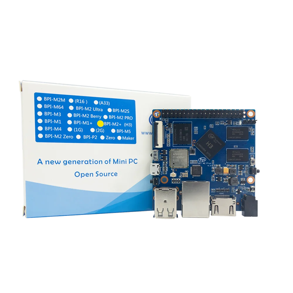 Banana Pi-m2 Plus Allwinner h3 Quad-core Cortex-a7 1gb Ddr3 8gb de Suporte Emmc Hdmi Wifi bt Csi Run Android Ubuntu Debian Banana - Imagem 2