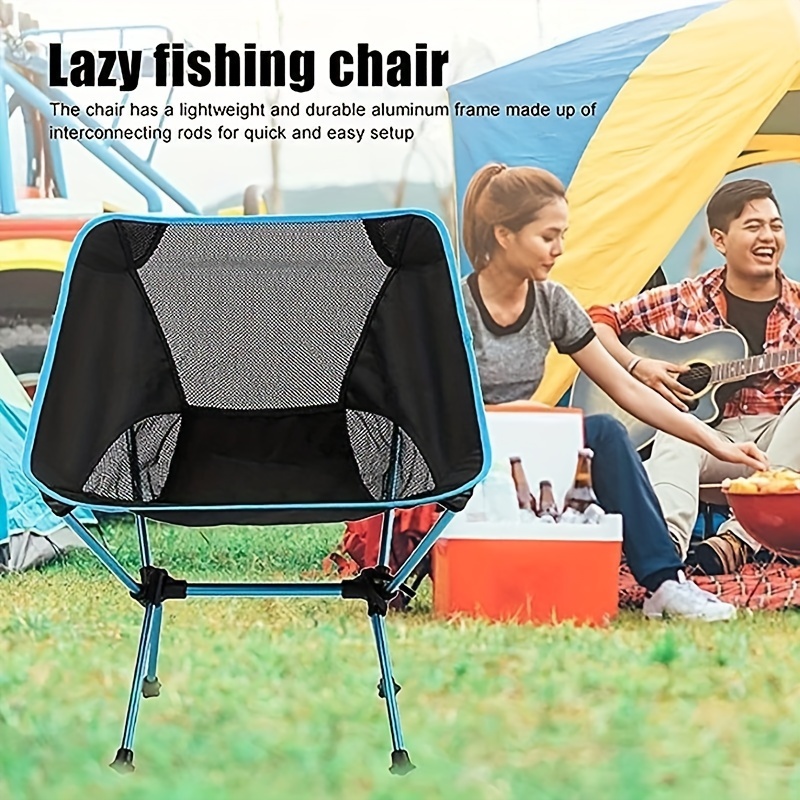 Ultralight Portable Folding Camping Chair with Carrying Bag, Collapsible Beach Chair for Hiking, Fishing