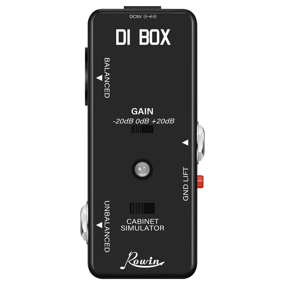 Rowin Micro DI Box with Cabinet Simulator and Gain