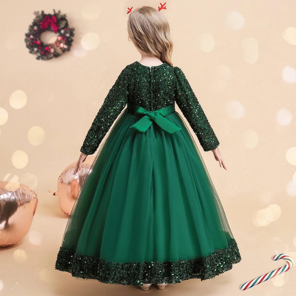 Green Christmas Dresses For Girls Winter Long Sleeve Kids Party Princess Costume 4-14 Yrs Sequin Solid Elegant Xmas Vestidos - AliExpress 1501 Green Christmas Dresses For Girls Winter Long Sleeve Kids Party Princess Costume 4-14 Yrs Sequin Solid Elegant Xmas Vestidos - AliExpress 1501